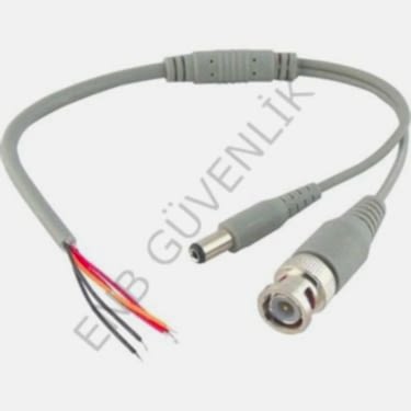 Hazır Kablolu Bnc Konnektör Dc Power Jak Cctv Y Kablo 10 Adet