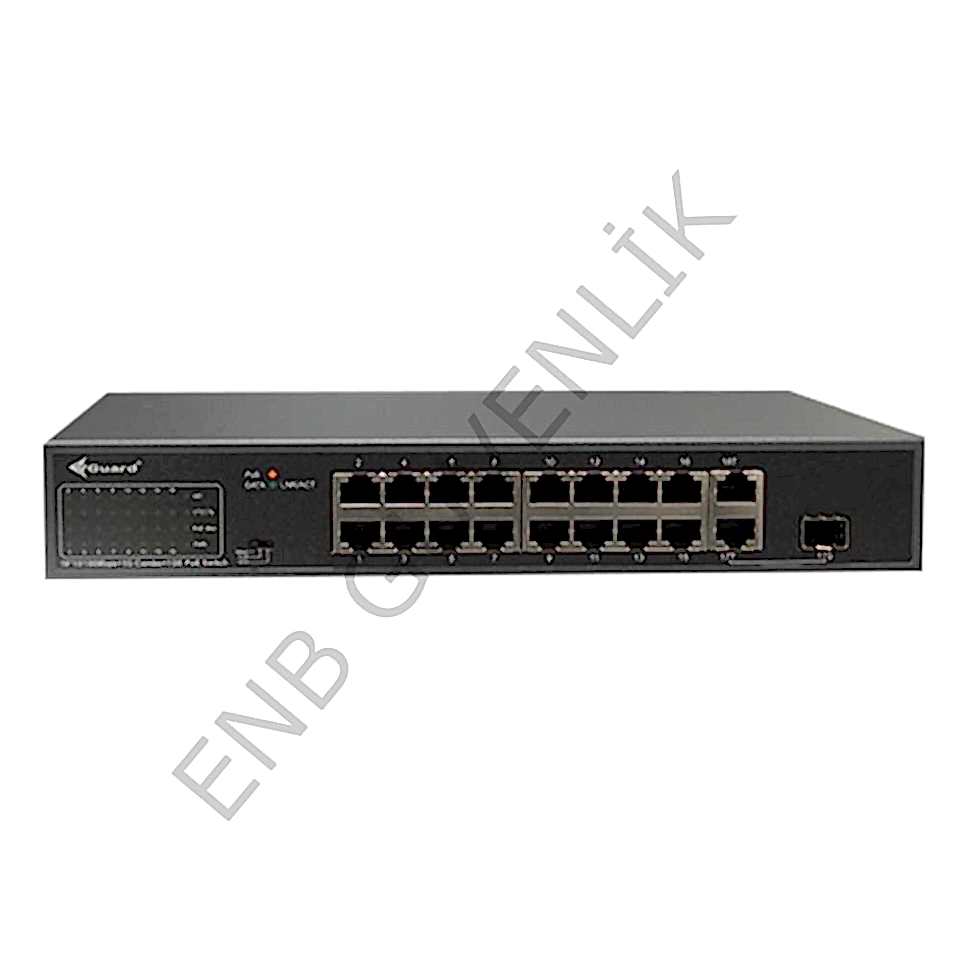 VGuard VG-SW1016P-185 PoE Yönetilemez Switch