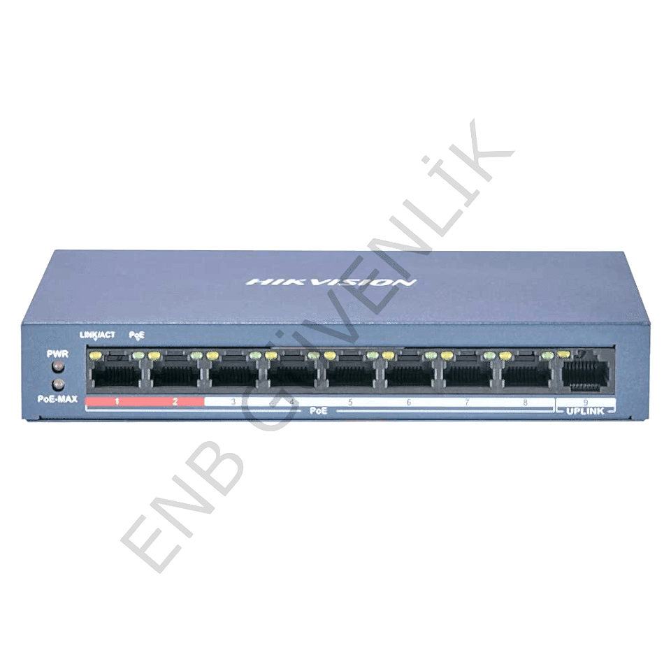 Hikvision DS-3E0109P-E/M(B) 9 Port 1X100 8X100Mbps Poe 65W Switch