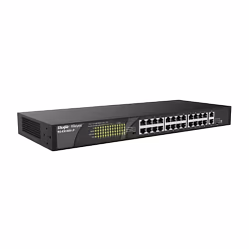 RUIJIE REYEE RG-ES126S-LP V2 24 PORT 10/100+2XGB RJ45 / 1XGB SFP UPLINK RACMOUNT 180W POE SWITCH