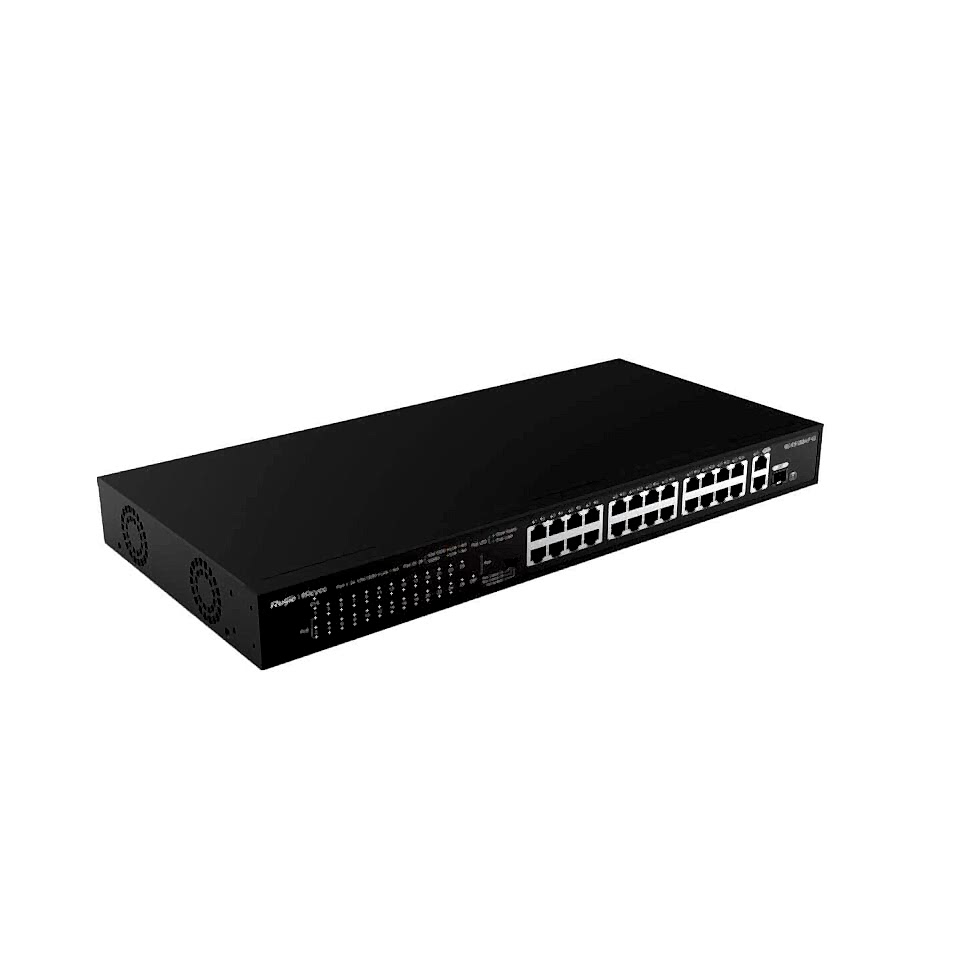 Reyee RG-ES126S-P V2 24 Port 370W 2xGigabit Uplink, 1xSfp Yönetilemez Poe Switch