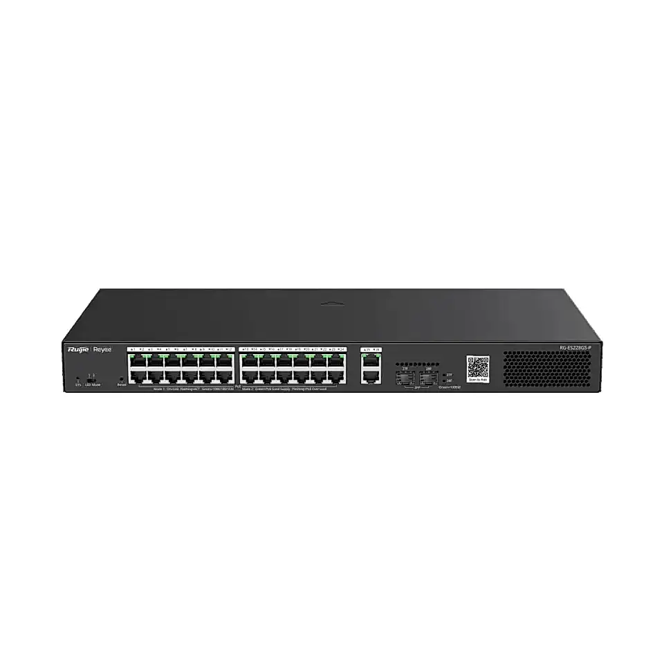 Ruijie Reyee RG-ES228GS-P 28 Port 370 W 2xSfp 2xRj45 Uplink Yönetilebilir Gigabit PoE Switch