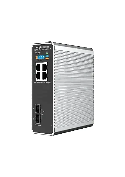 Ruijie RG-NIS21004GT2SFP-HP 4x10-100-1000 PoE+ 2xSFP Port IP40 Harici Güç Kaynağı Endüstriyel Switch
