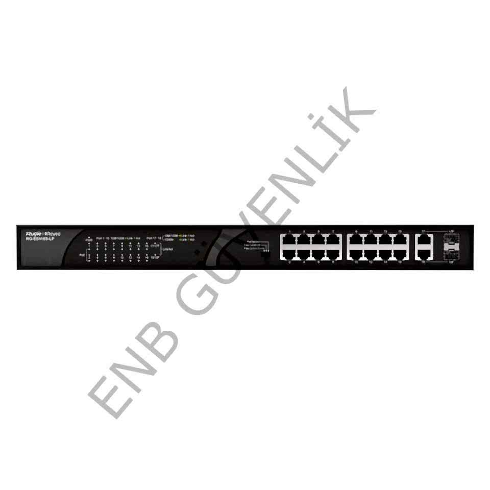 RUIJIE RG-ES118S-LP, 16-Portlu 10/100Mbps Masaüstü Yönetilmeyen Anahtar