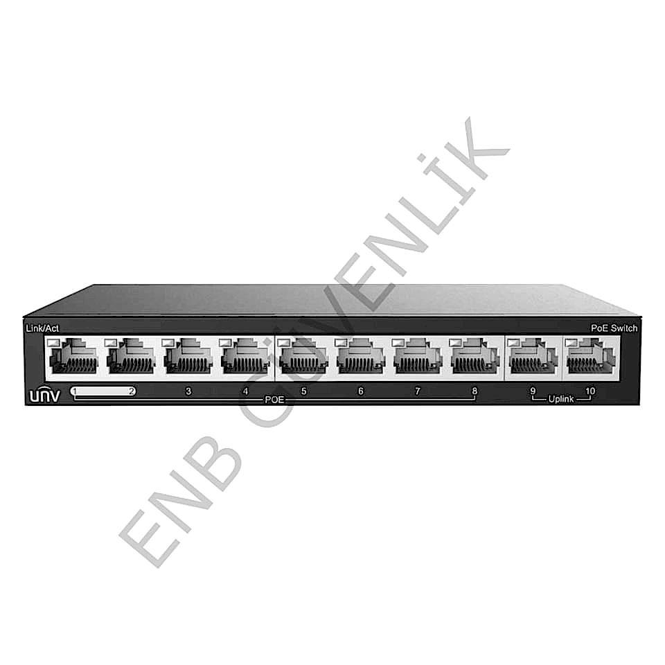 Uniview NSW2020-10T-POE-IN 8 Port 10/100 Poe + 2port 10/100 Ethernet Poe Yönetilemez Switch