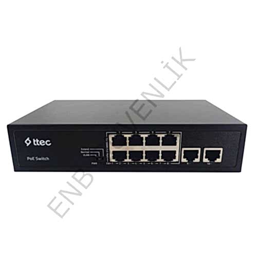 Ttec 10120P / AC100-240V / 120W / 8 Lİ POE SWİTCH
