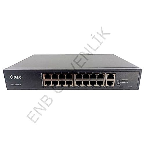 Ttec 18300PG / AC100-240V / 300W / 16 LI POE SWİTCH