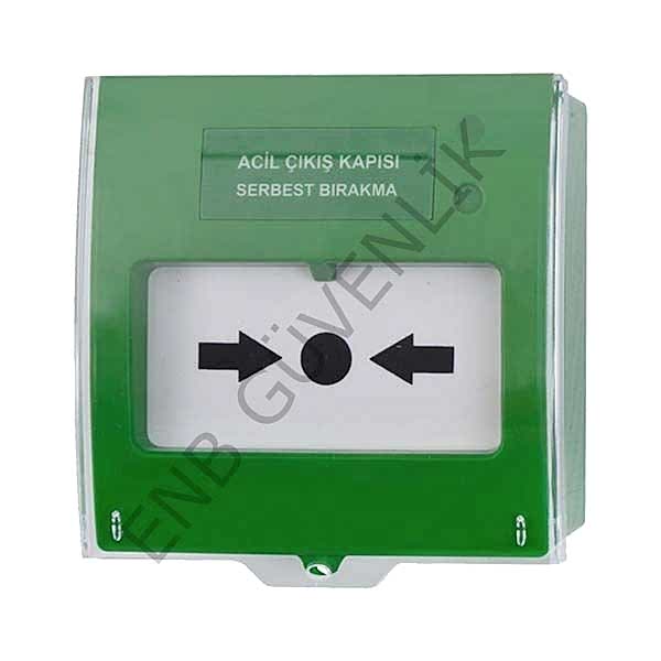 Teknim TFB-3165G Acil Çıkış Kapısı Serbest Bırakma Butonu, Yeşil