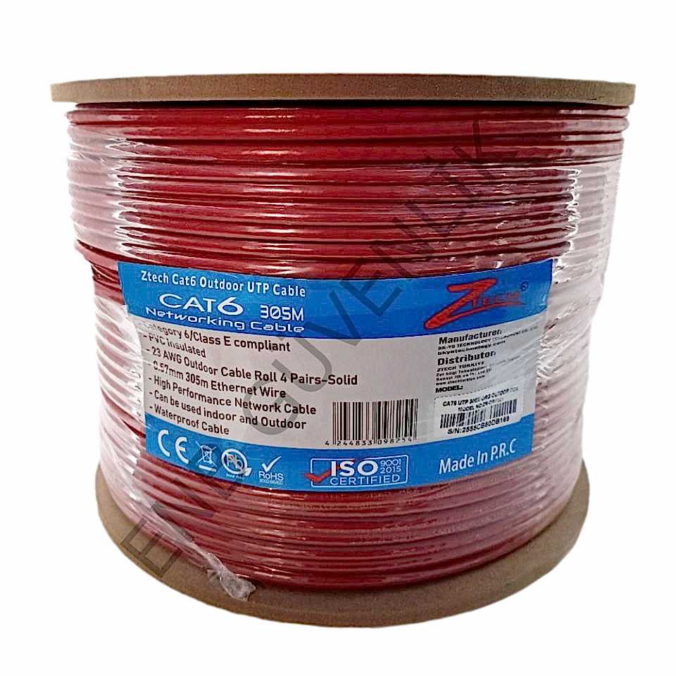 ZTECH 23AWG/4P 0,57MM 305M CAT 6 OUTDOOR KABLO